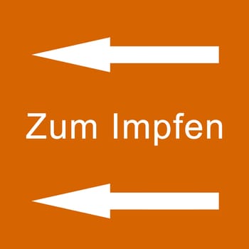 to vaccination center - symbol illustration