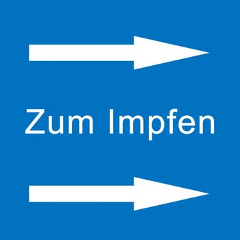 to vaccination center - symbol illustration