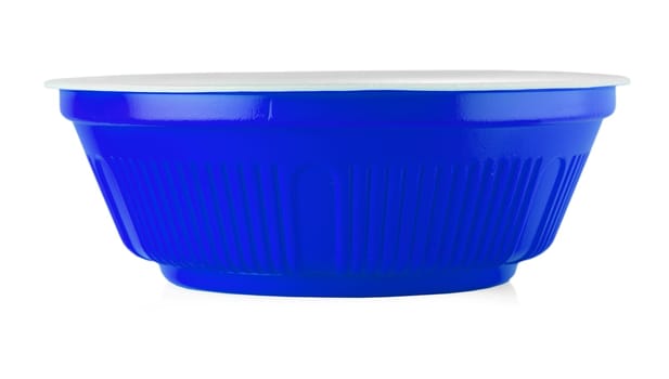 The blue bowl isolated on the white background
