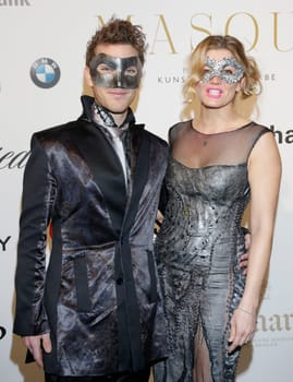 Nina Bott with friend Benjamin Baarz, Bal Masque 2015 at the Museum for Arts and Crafts Hamburg on 21.03.2015