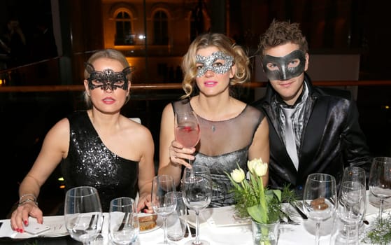 Nova Meierhenrich,Nina Bott,Benjamin Baarz, Bal Masque 2015 at the Museum for Arts and Crafts Hamburg on 21.03.2015