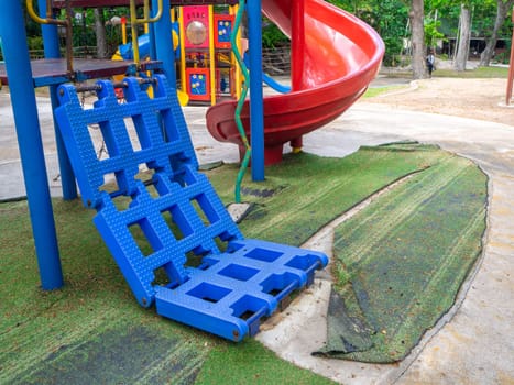 The Colorful playground on yard in the park.