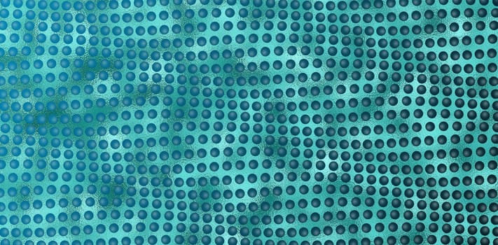 marine ocean abstract design. Abstract wave dotted turquoise blue gold background. Futuristic twisted pattern, dot, circles. Modern design for posters, cover, mock up, stickers. Illustration