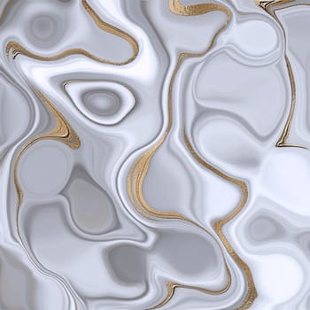 Beautiful realistic grey abstract marble agate with golden veins. Abstract marbling agate texture and shiny gold curves background. Fluid marbling effect. Illustration