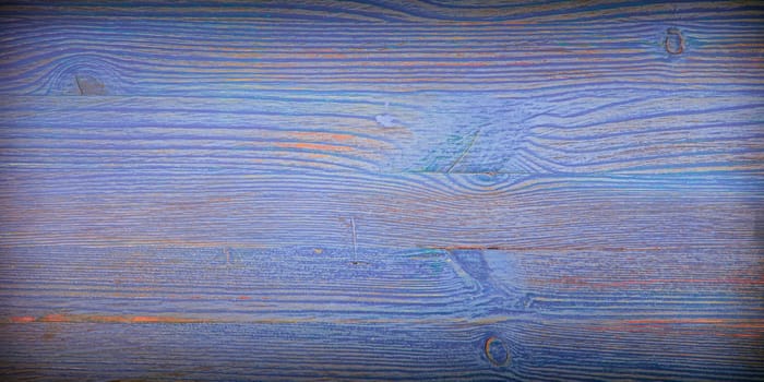 Old wooden background with horizontal blue boards. layout, space for text and logo.