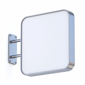 Square signboard 3D render illustration isolated on white background