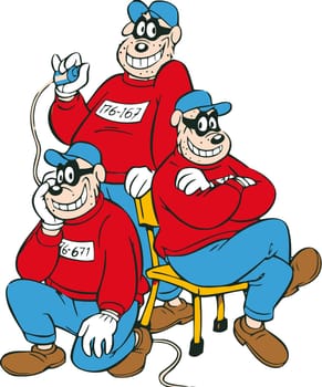 character the Beagle Boys organized  criminals illustration cartoon