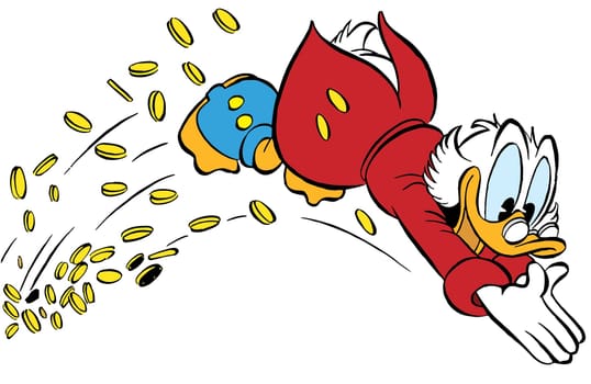 uncle scrooge mcduck richest duck in the world illustration cartoon