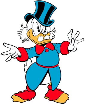 uncle scrooge mcduck richest duck in the world illustration cartoon