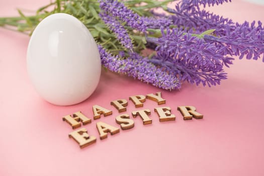 white egg for easter. happy easter