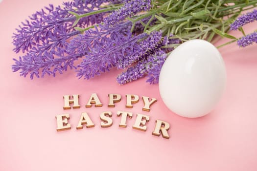 white egg for easter. happy easter