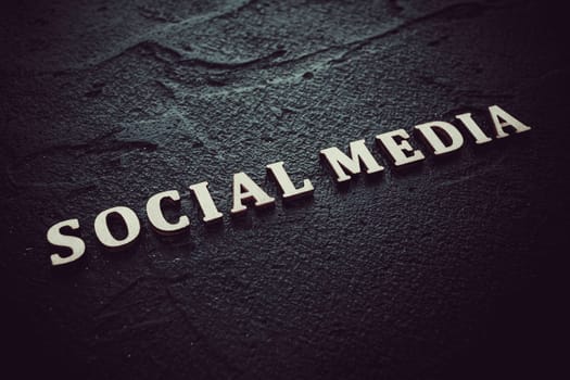 Social Media Text Message On Black Background