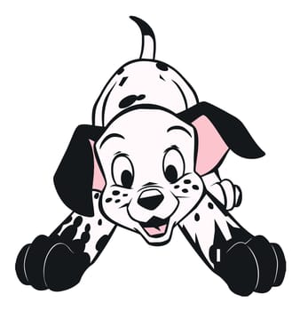 Dalmatian Puppy illustration dog dirty