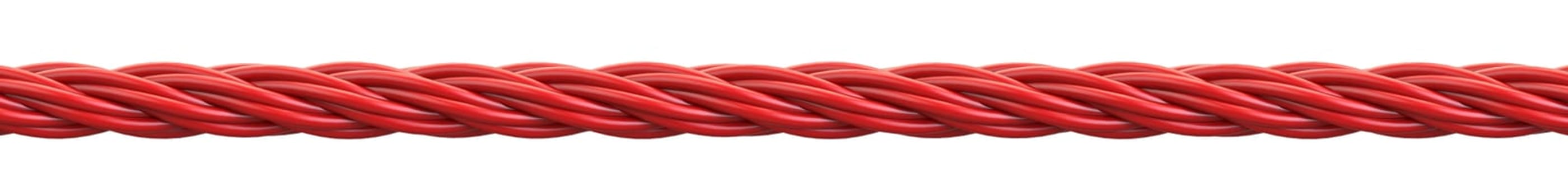 Red rope 3D render illustration isolated on white background
