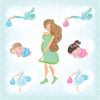 Babies are delivered by storks to families