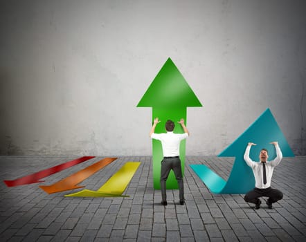 Businessperson try to grow the company profit