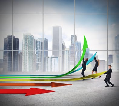 Businessperson create the progress way in office
