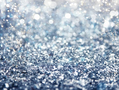 Backround of Xmas decoration with sparkly silver crystal