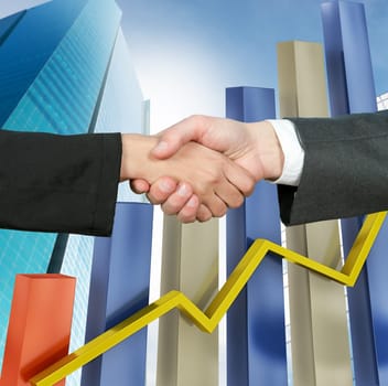 Handshake for closing a business working contract