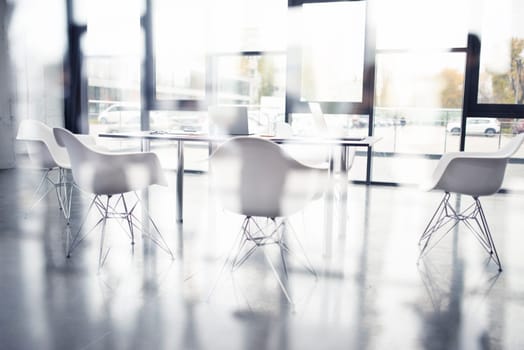 Business background of a meeting room. double exposure effect