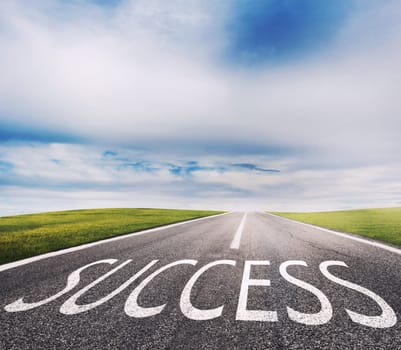The big way of success. Concept of successful and company startup