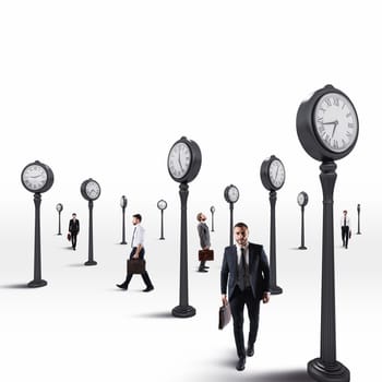 Businessmen who have to extricate themselves among a thousand commitments. 3D Rendering