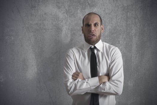 Concept of disgusted businessman