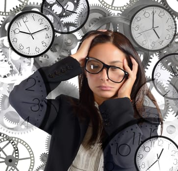 Businesswoman overload appointments and with little time