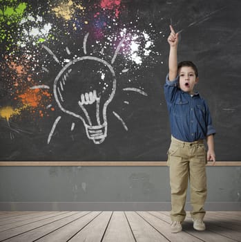 Happy child with a new idea