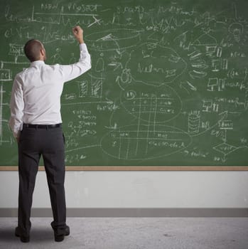 Concept of businessman that works on new project