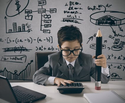 Young manager works with number of the company