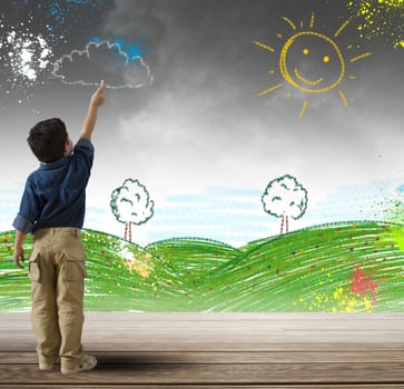 Concept how to change a gray day with colored day
