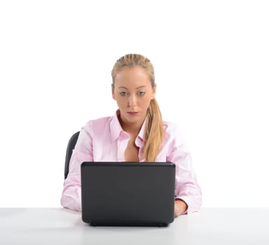 Businesswoman working with computer in her office