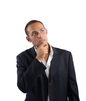 Businessman reflects on what decision to take