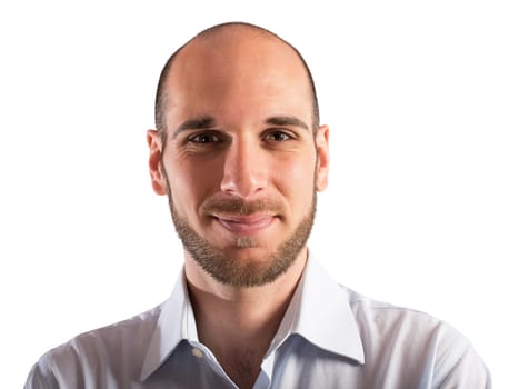 Portrait of businessman smiling serene and positive