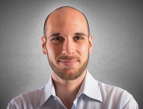 Portrait of businessman smiling serene and positive