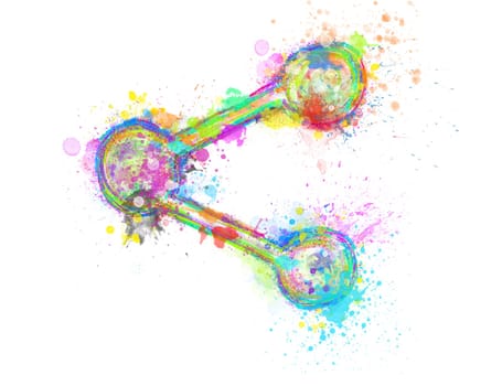Creative colorful share icon shape on white background