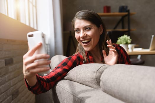 Girl does a video call with her family, due to covid19 virus.