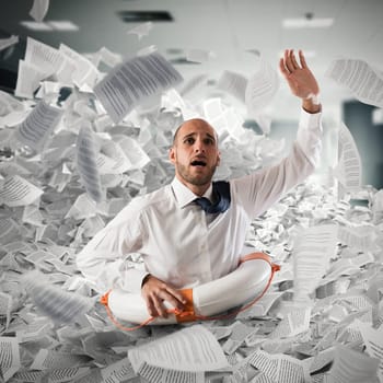 Man asks for help flooded with crumpled paper