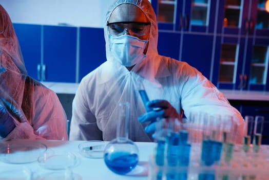 Medical science laboratory. Concept of virus research