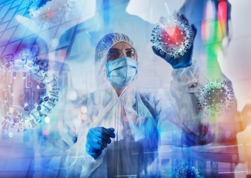 Medical science laboratory. Concept of virus research