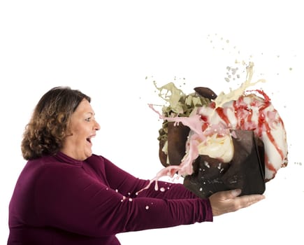 Woman entranced by the sight of sweets