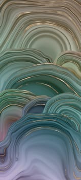 Beautiful pastel green gold abstract marble agate design. Vertical abstract marbling agate texture and shiny gold curves background. Fluid marbling effect. Template, place for text, menu. Illustration