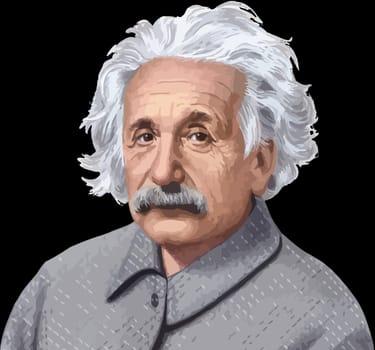 albert einstein genius face editorial illustration