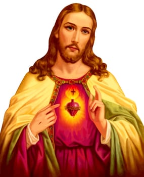 Jesus Christ sacred love peace faith holy heart spirit illustration