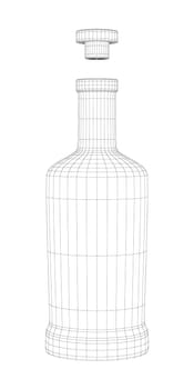 3D design for bottle for whisky, vodka, brandy or other alcoholic beverage