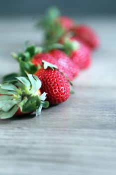 a Harmonic set of fresh strawberries