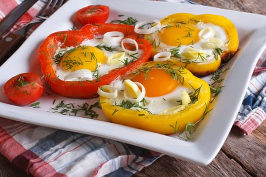 a dish prepared with delicious fried eggs