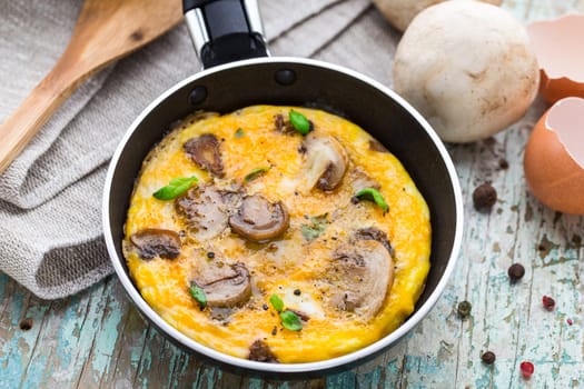 a dish prepared with delicious fried eggs