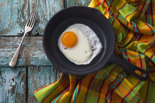 a dish prepared with delicious fried eggs